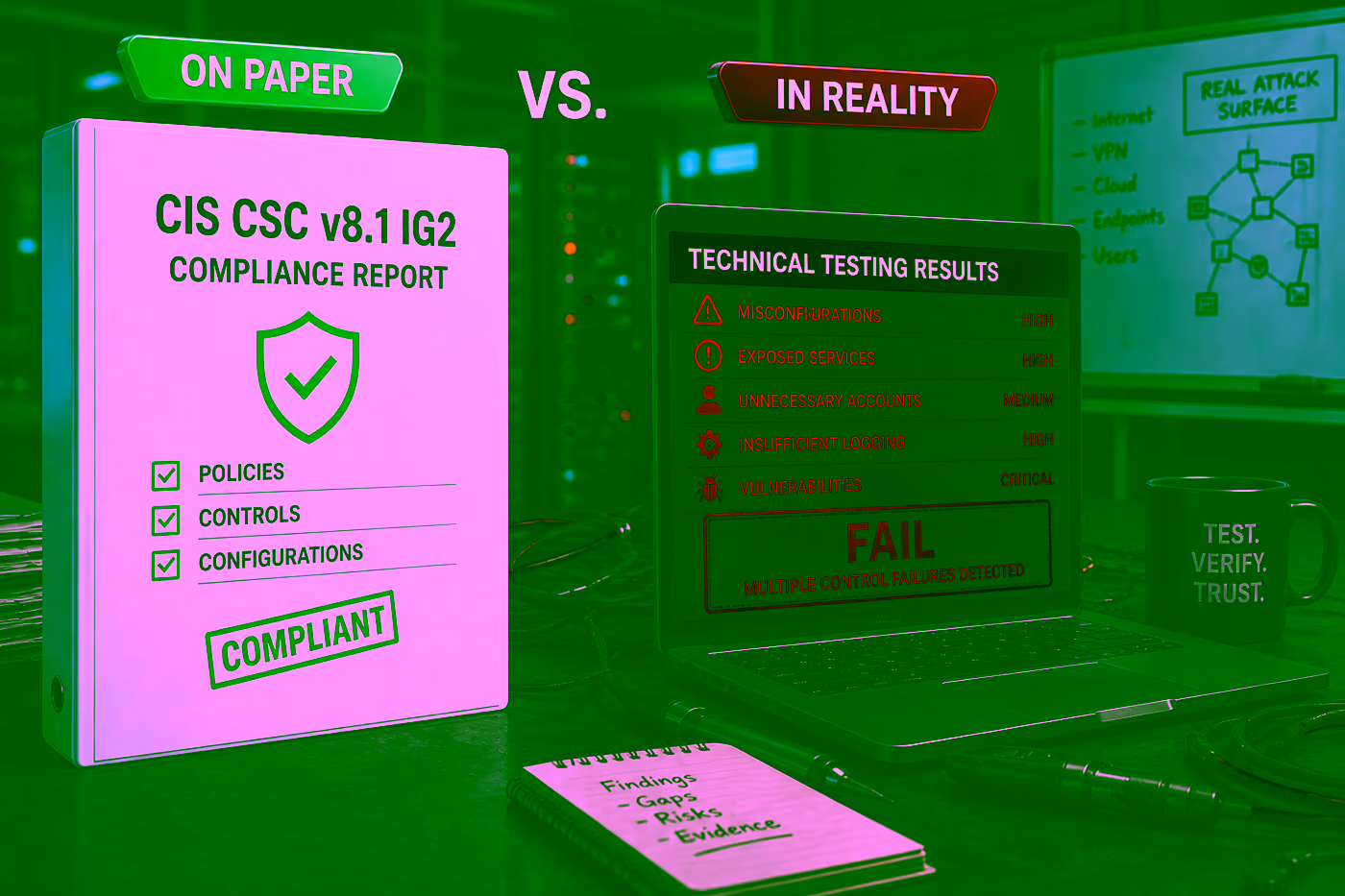 CIS CSC v8.1 IG2 compliance: what hands-on testing actually finds